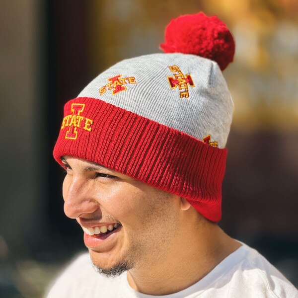 Colosseum I-State Pattern Gray & Cardinal Beanie
